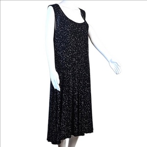 Chico's Travelers Black & White Polka Dot Sleeveless Scoop Neck Midi Dress